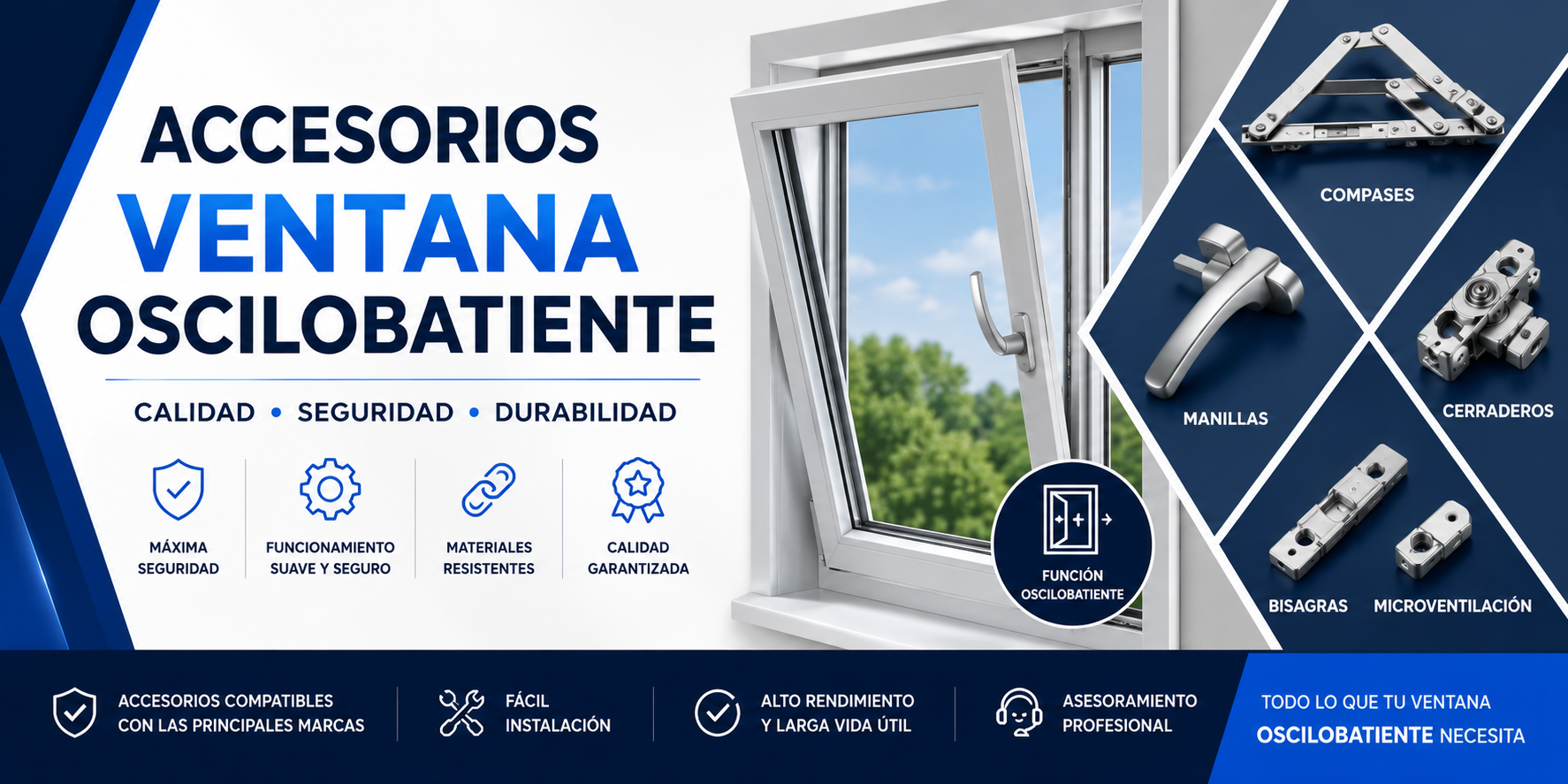 accesorios para ventanas oscilobatiente 