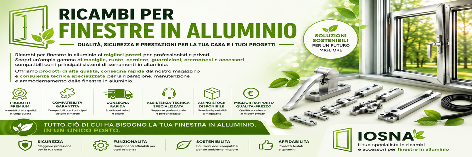 Ricambi per finestre in aluminio