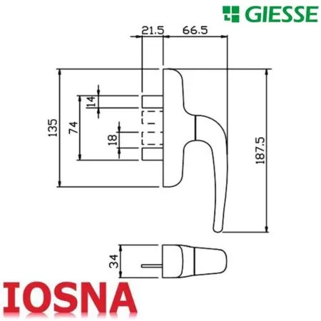 Cremona Giesse Negra para Ventana y Puerta Practicable de Aluminio
