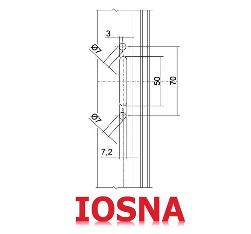 Maneta Giesse para puerta de aluminio con apertura exterior con pala de 45mm