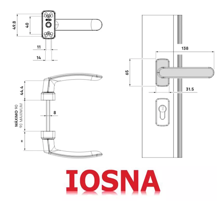 Manilla puerta aluminio Stac Sirius