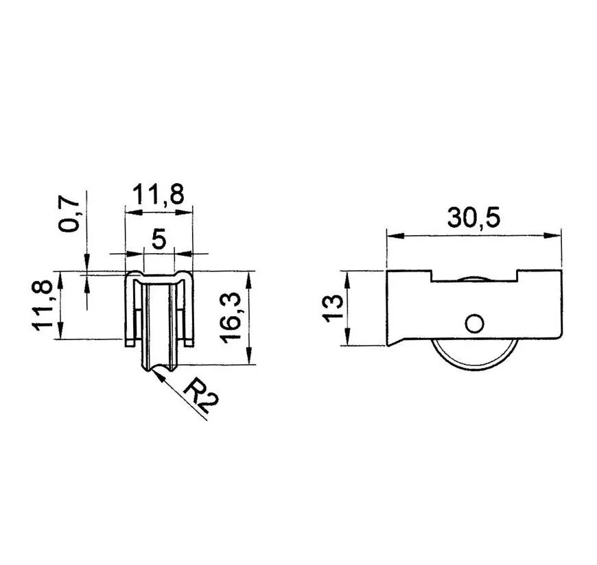 Rodamiento Peque&ntilde;o Fijo AP02 Sametal S-1000 Acero para Ventana Corrediza 20kg