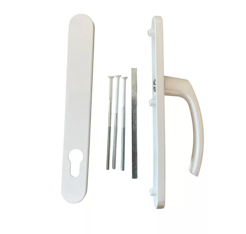 Manilla con placa exterior para puertas de pvc