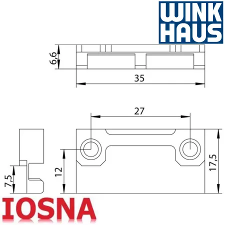 Parte de Molde Winkhaus WSK 62 PVC 35mm Galvanizado