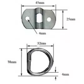 Anilla abatible para toldos | Anclaje para suelo o pared resistente