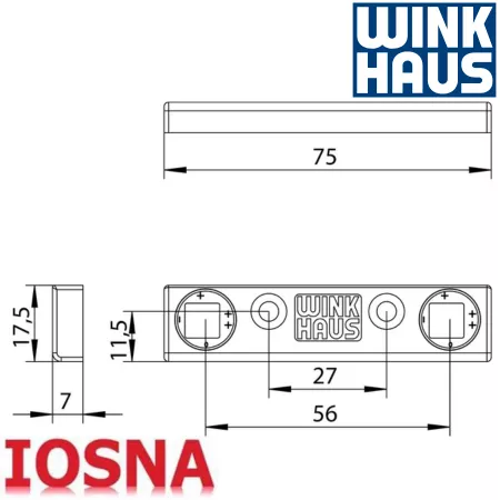 Cerradero pasador Winkhaus SA SL universal - 75mm regulable