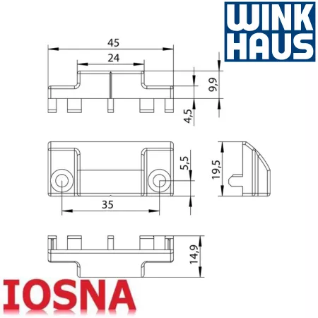 Cerradero Winkhaus ZV-RT162 SL PVC Oscilobatiente