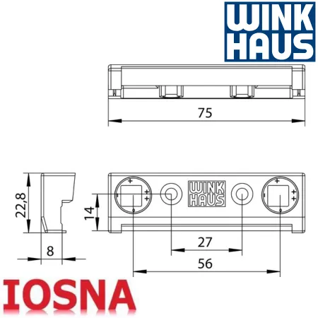 Cerradero Pasador Winkhaus SA 144 SL PVC 75mm Regulable