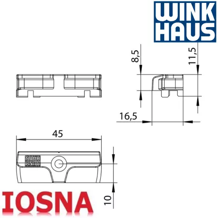 Cerradero Winkhaus SBA.K.61 PVC - 45mm eje 13mm