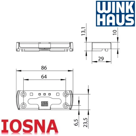 Cerradero Winkhaus SBK.K.61 PVC - Abatible 86mm eje 13mm RC