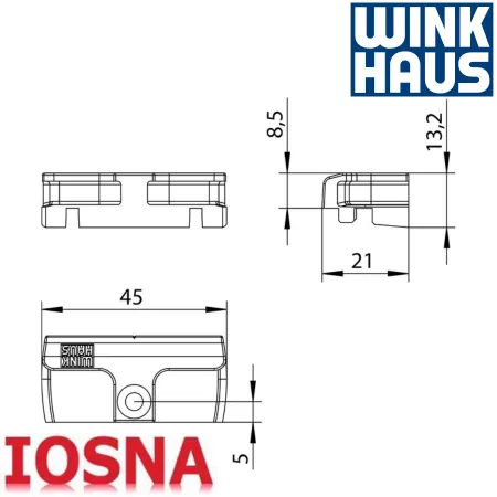 Cerradero Winkhaus SBA.K.144 PVC Oscilobatiente 21mm Zinc