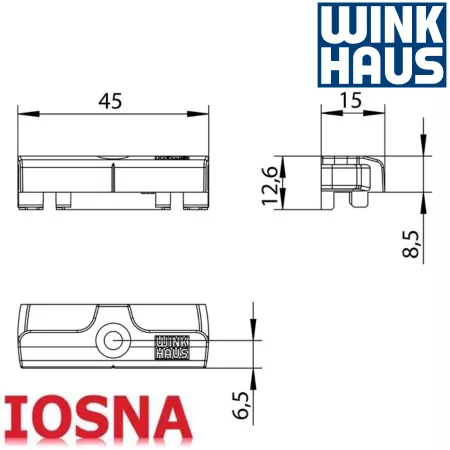 Cerradero Winkhaus SBA.K.205.P5 PVC - 45x15mm oscilobatiente
