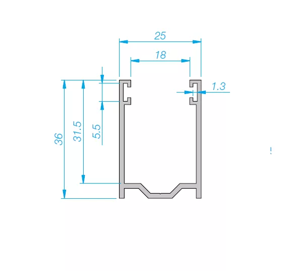 Guia de aluminio S-36 Persax, color blanco