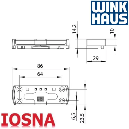 Cerradero Winkhaus SBK.K.162 PVC Gealan - Abatible 86 mm eje 13mm