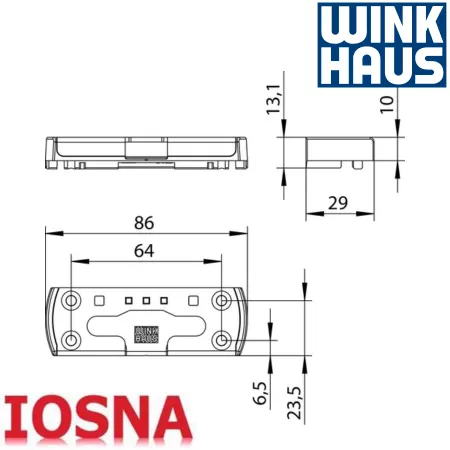 Cerradero Winkhaus SBK.K.166 PVC - Abatible 86mm eje 13mm RC