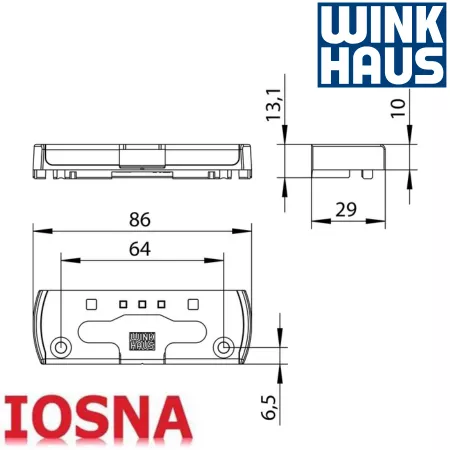 Cerradero Winkhaus SBK.K.166.V PVC - Abatible 86mm eje 13mm