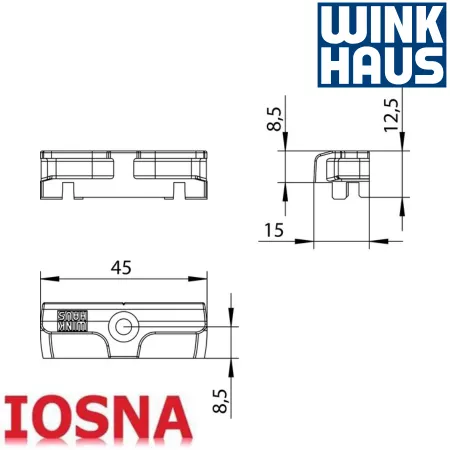 Cerradero Winkhaus SBA.K.160 PVC - Oscilobatiente 45mm eje 13mm