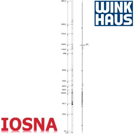 Cremona Winkhaus GASK 2000 FFH 1750-2000 | Palanca Click Hoja Pasiva