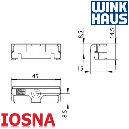 Cerradero Winkhaus SBA.K.114 PVC - 45mm eje 13mm