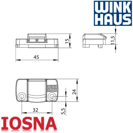 Releveur vantail Winkhaus FH.60 PVC - 45mm chambre 12mm