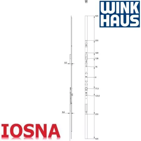 Cremona palanca Winkhaus GASM.GZ.1050-1 FFH 710-1050