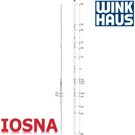 Cremona palanca Winkhaus GASM.GZ.1800-2 FFH 1300-1800