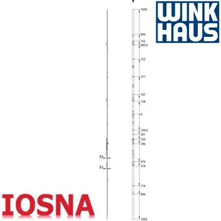 Cremona palanca Winkhaus GASM.GZ.2300-3 FFH 1800-2300