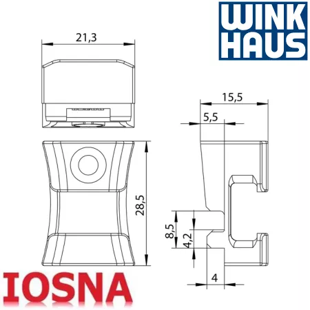 Cerradero abatible Winkhaus SBK.K.E.144 PVC - Pieza oscilo