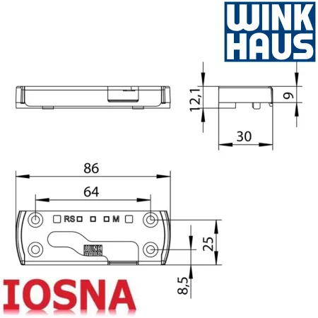 Cerradero seguridad Winkhaus SBS.K.PAD.166.RS PVC - 86mm RC