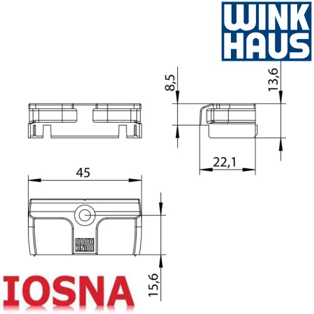 Cerradero Winkhaus SBA.K.192 PVC - 45x22mm oscilobatiente