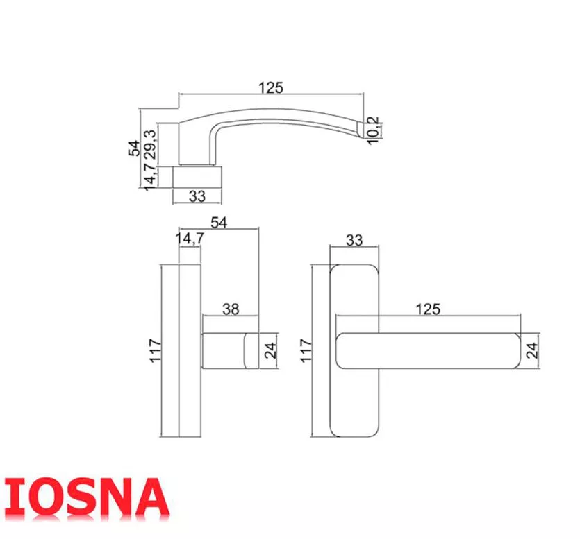 Cremona Oscilobatiente ALBA SAE Negra - Maneta 125 mm para Ventana Aluminio