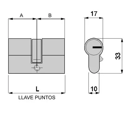 Bomb&iacute;n doble cilindro 70mm (30+40) cromado de seguridad con 5 llaves