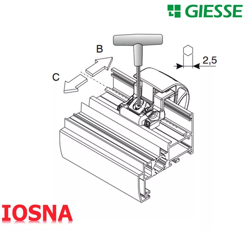 Cierre Golpete Twin Giesse Blanco - Ventanas Abatibles de Aluminio