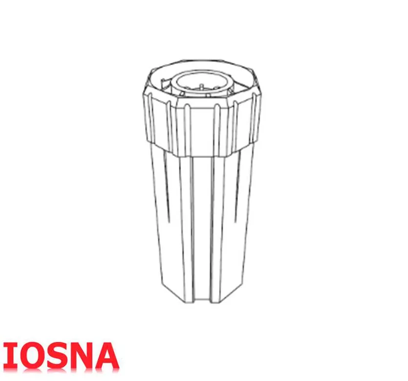 Contera pvc larga con alojamiento para eje de 60oct.