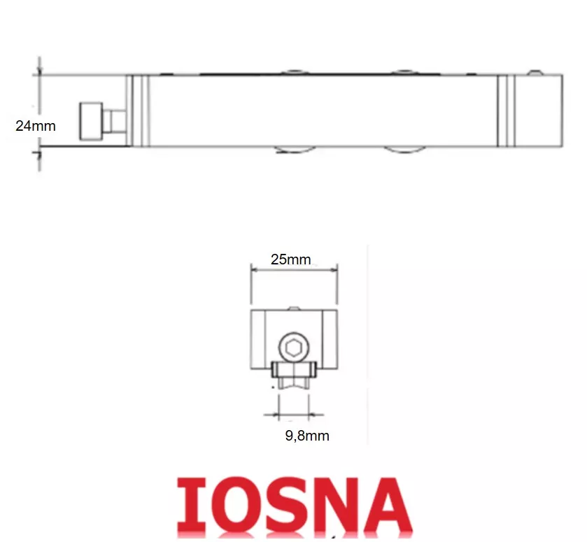 Rueda T&aacute;ndem Regulable de Aguja para Puerta Corredera de Aluminio.