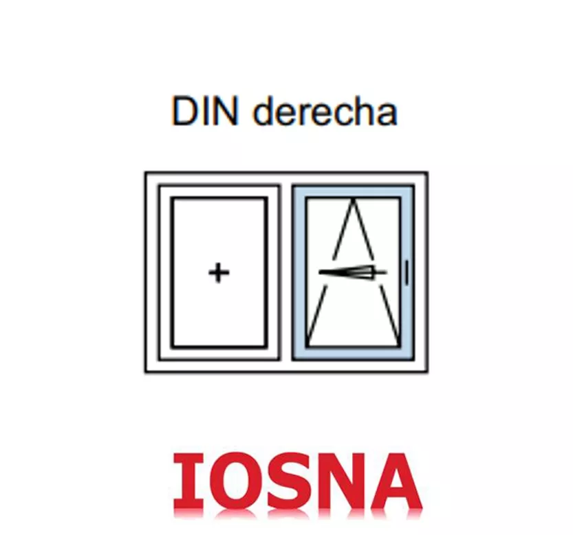 Maneta GU para balconera de pvc apertura osciloparalela