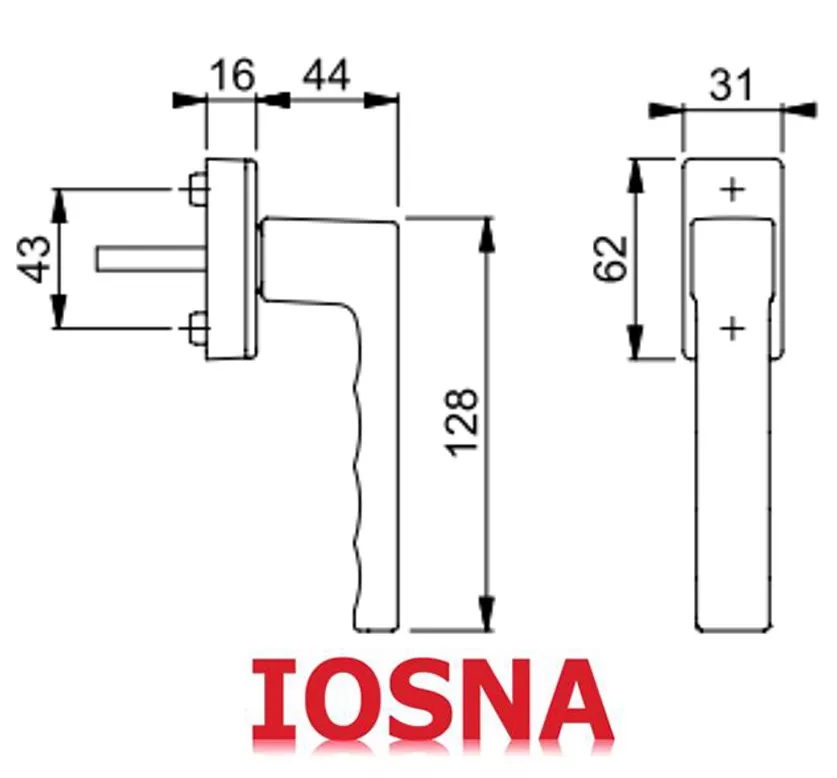 Manilla Toulon Hoppe Marr&oacute;n | Ventana Oscilobatiente PVC