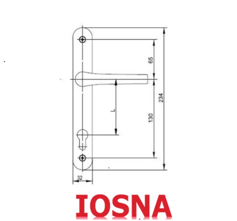 Manilla NEPTUNO Plana L92 Inox para Puerta PVC | Winkhaus