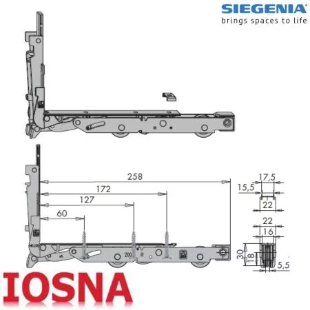 Kit de roulement Siegenia PORTAL HS200 levant-coulissant