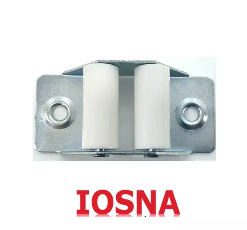 Pasacinta met&aacute;lica 2 rodillos nylon para persiana 22 mm