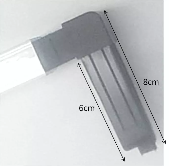 Escuadra para tubo de 60x20mm  Negro.