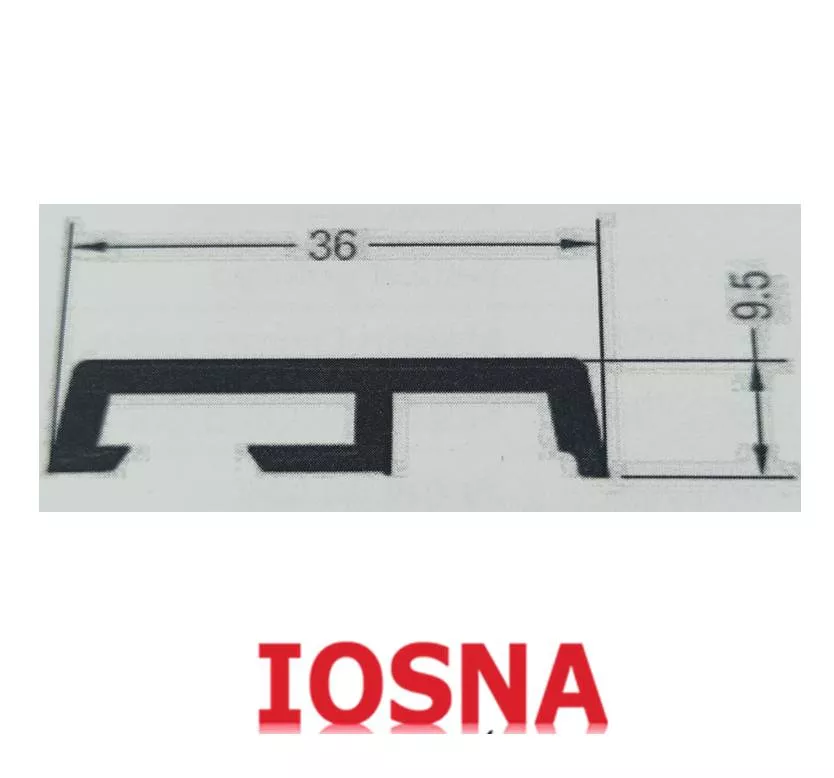 Forro PVC blanco, 36mm de ancho y 9.5 mm de profundidad