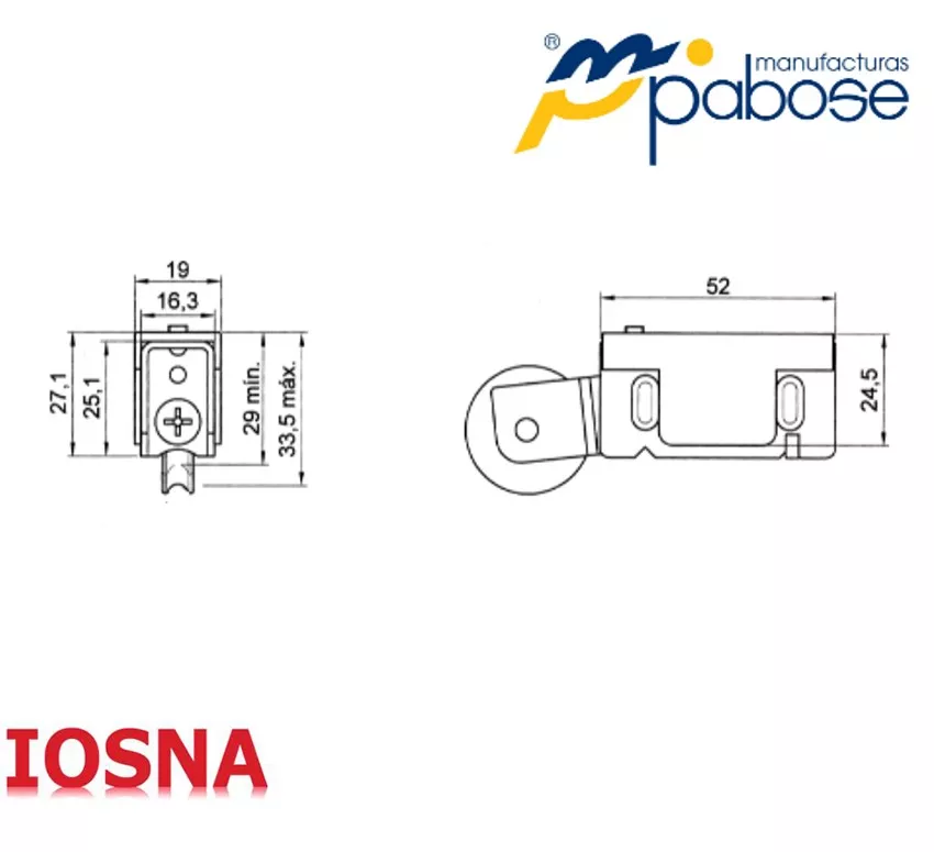Rodamiento graduable para correderas G-1002/1-E-A Pabose