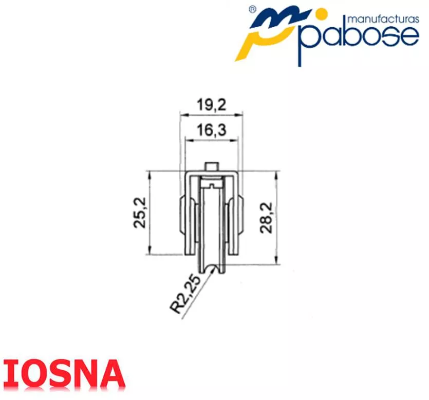 Rueda para Corredera Pabose TT-25/2-C