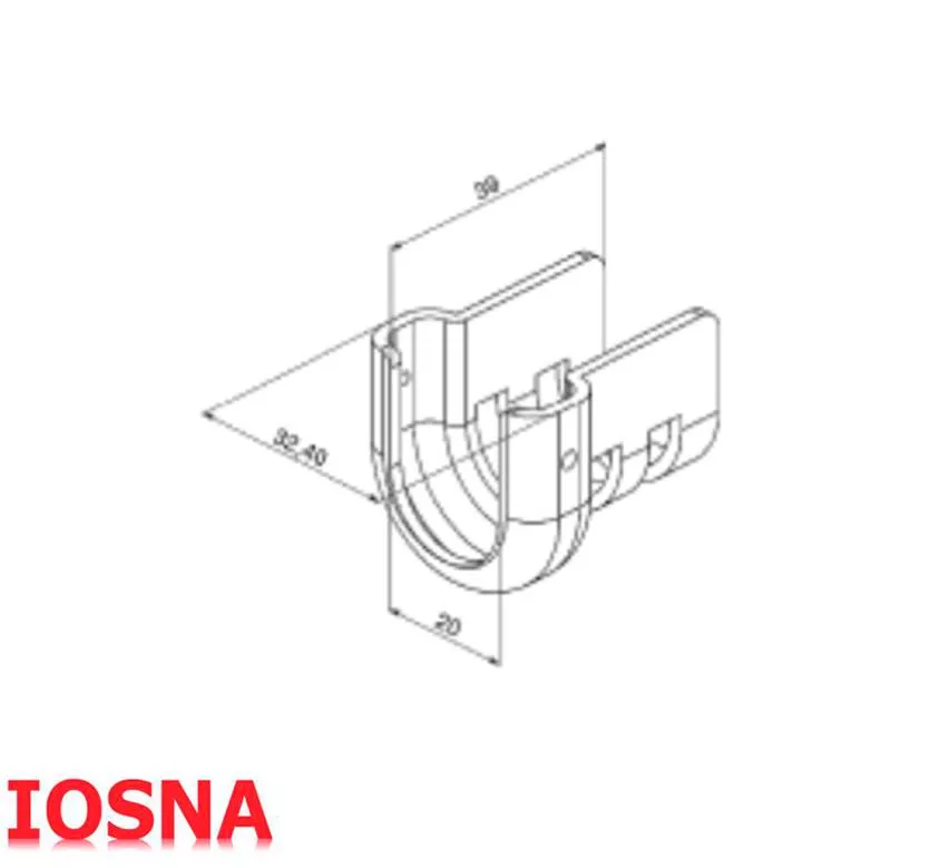 Soporte en U dentado para persiana 28 mm - Soporte eje enrollable