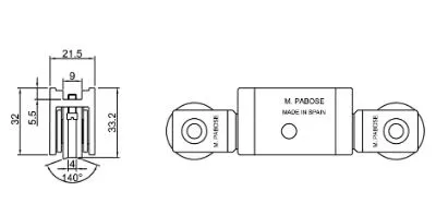Rueda Corredera Tandem Pabose TT-25/7