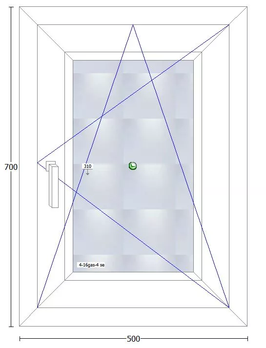 Ventanas pvc REHAU oscilobatiente derecha ancho 500x700 alto